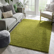 Load image into Gallery viewer, Premium Grass Green Microfiber Shaggy Carpet – Ultra-Soft Plush Area Rug for Living Room &amp; Bedroom
