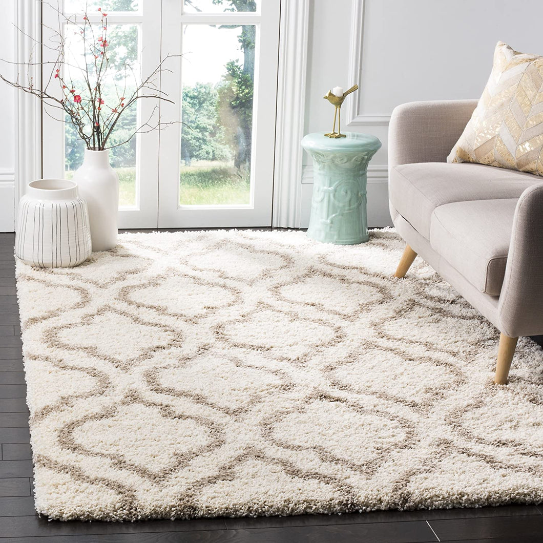 RUGSKART SHAG MOROCCAN BEIGE/IVORY AREA RUG