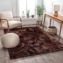 Load image into Gallery viewer, Luxury High-Pile Microfiber Shag Rug – Deep Bronze/Brown
