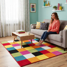 Load image into Gallery viewer, Rainbow Color Multi Box Collection Modern Shag Rug
