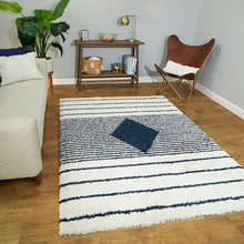 Load image into Gallery viewer, Blue ivory Multi Beautiful Classic Shaggy Rug
