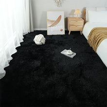 Load image into Gallery viewer, Luxury High-Pile Microfiber Shag Carpet – Soft, Non-Slip Plush Accent Rug for Home Decor, Black
