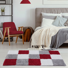 Load image into Gallery viewer, Grey With Maroon Coffee Beautiful Premium Shaggy Rug
