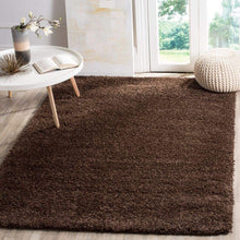 Load image into Gallery viewer, Premium Brown Microfiber Shag Area Rug – Ultra-Soft, High-Pile Cozy Living Room Carpet (Chocolate Brown)

