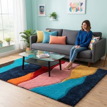 Load image into Gallery viewer, Color Rainbow 3D Cut Collection Classical Shaggy Carpet
