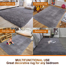 Load image into Gallery viewer, Silver - Soft Plain Premium Shag Collection 5 cm Pile Height for Living Room| Home and Bedroom, Rectangular Shaggy Rug/Carpet
