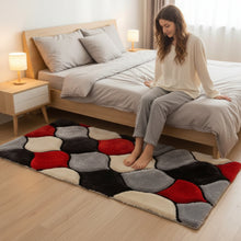 Load image into Gallery viewer, Red &amp; Black Beautiful Premium Shaggy Rug
