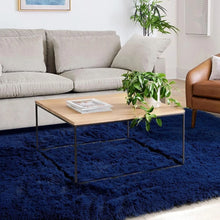 Load image into Gallery viewer, Luxury Navy Blue Shaggy Floor Mat – Ultra-Soft Microfiber Carpet, Non-Shedding &amp; Anti-Slip Accent Rug for Home Decor
