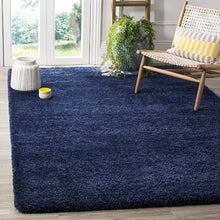 Load image into Gallery viewer, Luxury Navy Blue Shaggy Floor Mat – Ultra-Soft Microfiber Carpet, Non-Shedding &amp; Anti-Slip Accent Rug for Home Decor
