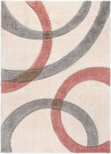 Load image into Gallery viewer, Pink Ivory 3D Design Premium Stylish Shaggy Rug
