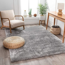 Load image into Gallery viewer, Ultra Soft Plush Microfiber Shaggy Carpet – High-Density Silver Area Rug Mat for Home &amp; Bedroom Decor
