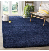 Load image into Gallery viewer, Luxurious Soft Navy Blue Shaggy Floor Rug – Non-Shedding Microfiber Fluffy Carpet Mat for Home &amp; Office Decor
