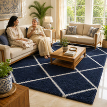 Load image into Gallery viewer, Modern Moroccan Geometric Shag Rug – Ultra Soft Microfiber Plush Floor Carpet &amp; Mat
