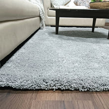Load image into Gallery viewer, Ultra-Soft Silver Microfiber Shaggy Rug – Premium High-Pile Plush Area Carpet for Living Room &amp; Bedroom
