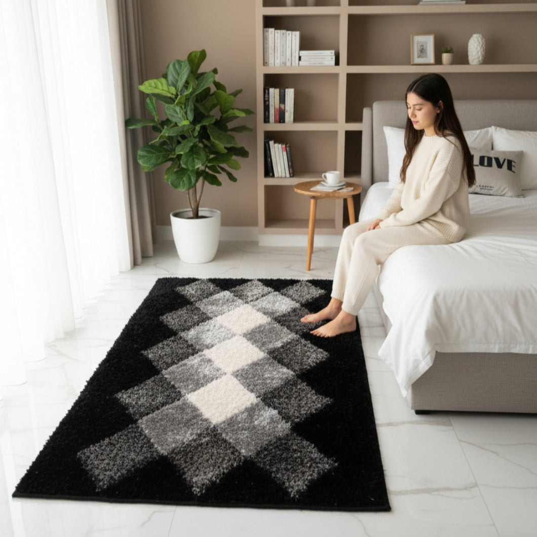 Gray Multi Stylish Design Shaggy Rug