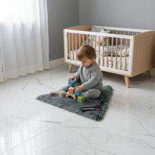 Load image into Gallery viewer, Grey Triangle Faux Fur Rug, Luxury Fluffy Area Rug - 90x90 cm

