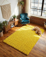 Load image into Gallery viewer, Soft Yellow Microfiber Shaggy Area Rug &amp; Floor Door Mat (Anti-Skid, Plush Finish)
