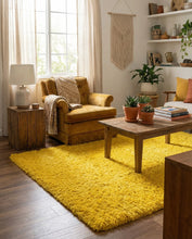 Load image into Gallery viewer, Soft Yellow Microfiber Shaggy Area Rug &amp; Floor Door Mat (Anti-Skid, Plush Finish)
