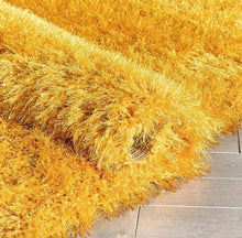Load image into Gallery viewer, Premium Microfiber Plain Shaggy Rug | Vibrant Yellow Fluffy Soft Area Carpet for Home Decor, Living Room, Guest Room, and Nursery
