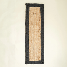 Load image into Gallery viewer, Black Beige, Table Runner, Braided Handmade Handwoven Mat for Dining Table (54'x12')

