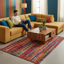 Load image into Gallery viewer, Braided Rainbow Colorful Cotton Rug
