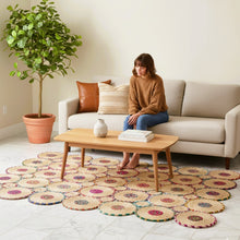 Load image into Gallery viewer, Braided Natural Jute &amp; Multi cotton Area carpet
