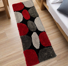 Load image into Gallery viewer, Red with Gray 3D Cut Collection Classical Look Stone Shaggy Carpet
