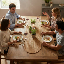 Load image into Gallery viewer, Table Runner, Braided Handmade Natural Color Handwoven Oval Mat for Dining Table ( Beige, 54x12 inches)
