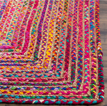 Load image into Gallery viewer, Multi color Braided Natural Jute &amp; Multi Cotton Bedside Runner
