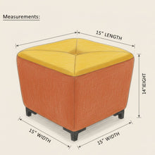 Load image into Gallery viewer, Square Utility Padded Stool/ Ottoman - 4 Leg, Mustard with Yellow
