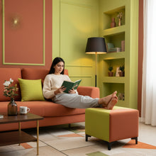 Load image into Gallery viewer, Square Utility Padded Stool/ Ottoman - 4 Leg, Mustard with Yellow
