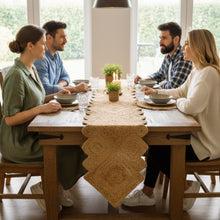 Load image into Gallery viewer, Beige Modern Braided Handmade Handwoven Runner for Dining Table (72'x18')
