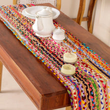 Load image into Gallery viewer, Table Runner, Braided Handmade Handwoven for Dining Table ( Multicolor , 54x12 inches)
