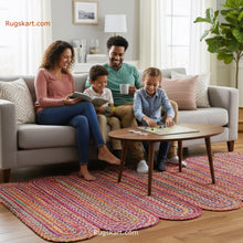 Load image into Gallery viewer, Braided Cotton &amp; Jute Collection Classic Hand Woven Area Rug
