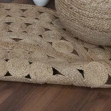 Load image into Gallery viewer, Natural Jute Beige Floor Baho Round Hand-Woven Area Rug/Carpet/Mat
