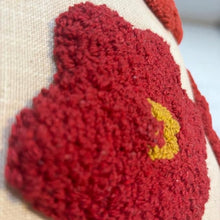 Load image into Gallery viewer, Handcrafted Punch Needle Embroidered Cushion Cover - Red Flower
