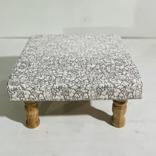 Load image into Gallery viewer, Small Chowki/Stool Square Utility Padded Natural Finish - White Texture (4-Leg)
