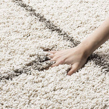 Load image into Gallery viewer, Grey with Ivory - Premium Soft Modern  Round Shaggy Rug
