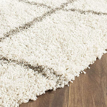 Load image into Gallery viewer, Grey with Ivory - Premium Soft Modern  Round Shaggy Rug
