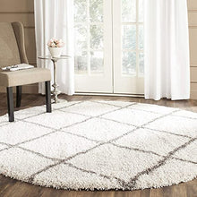 Load image into Gallery viewer, Grey with Ivory - Premium Soft Modern  Round Shaggy Rug
