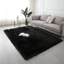 Load image into Gallery viewer, Black Faux Fur Rug, Luxury Fluffy Rugs
