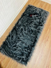 Load image into Gallery viewer, Grey Multi Bedside Faux Fur Runner, Luxury Fluffy Runner - 60x150 Cm
