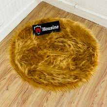 Load image into Gallery viewer, Golden Round Faux Fur Rug, Luxury Fluffy Area Rug - 80x80 cm
