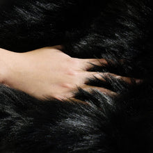 Load image into Gallery viewer, Black Bedside Faux Fur Runner, Luxury Fluffy Runner - 60x150 Cm
