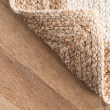 Load image into Gallery viewer, Braided Natural Jute &amp; White Cotton Bedside Runner
