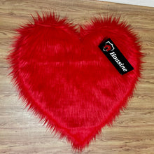 Load image into Gallery viewer, 2 Pieces Fluffy Faux Area Rug Heart Shaped Rug for Home  - Red

