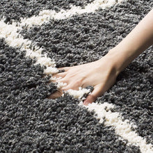 Load image into Gallery viewer, Gray &amp; Ivory Plain Shaggy Bedside runner Rug
