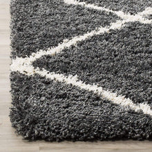 Load image into Gallery viewer, Grey &amp; Ivory Plain Shaggy Bedside runner
