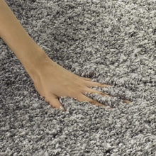 Load image into Gallery viewer, Silver Plain Soft Shaggy Bedside runner
