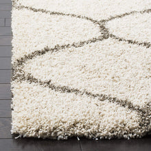 Load image into Gallery viewer, Ivory &amp; Grey Plain Soft Shaggy Bedside runner
